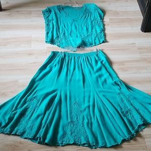 Blouse and matching skirt